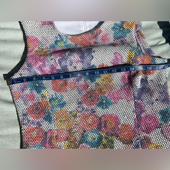 Worth New York White Azalea Coral Openweave Floral Print Sheath Dress M - Picture 10 of 15